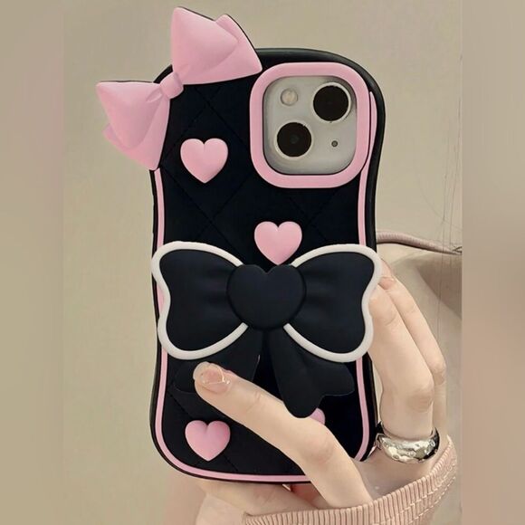 Chic Bow & Heart iPhone 15 Pro Max Case - Picture 1 of 5